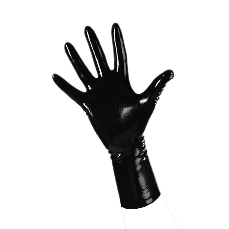 EXLATEX Rubber Secrets Short Latex Mixed Toes Wrist Gloves (X-Large,Black) - Image 2